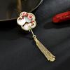 Broche Elegante con Borla de Flor de Durazno Estilo Nacional para Mujer Lujo de Nácar Natural Broche Simple Retro Accesorios Cheongsam