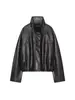 Comércio Exterior Transfronteiriço Roupas Femininas Outono Novo Estilo Europeu e Americano Moda Bainha Bolha Silhueta Oversized Jaqueta de Couro Roupa Exterior 1346579