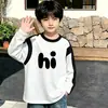 Camiseta de Manga Larga 100% Algodón para Niños, Estilo Nuevo Primavera y Otoño, Top de Raglán con Dibujos Animados para Niños Medianos y Grandes, Capa Base para Bebé, Moderna