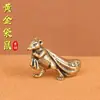 Tela de Latón Creativa Canguro Ratón Vintage Espalda Bolsa Dorada Artesanías Mascota de Té Decoración del Hogar Adornos Sólidos de Escritorio