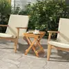 Mesa Auxiliar Plegable para Exteriores con Tablero de Listones, Mesa de Café Portátil y Ligera para Patio, Picnic en el Patio Trasero y Camping
