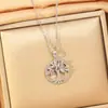 [Aço Titânio] Colar Personalizado, Fashion e Simples da Árvore da Vida para Mulheres, Corrente de Clavícula de Luxo Leve Inlaid de Alto Padrão