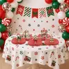 Banner de cumpleaños temático de dulces navideños transfronterizo con hombre de jengibre, campana y elementos de letras, adecuado para decoraciones de pasteles y exhibiciones