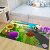 Alfombra de Dinosaurio de Dibujos Animados de Terciopelo de Cristal, Linda Alfombra para Gatear para Habitación Infantil y Dormitorio, Alfombra de Piso Antideslizante y Resistente a Manchas para Sala de Estar y Mesita de Noche