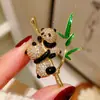 Nuevo Broche de Doble Panda de Bambú Estilo Chino, Pin de Animal de Bambú Esmaltado Estilo Nacional, Accesorio de Broche para Traje y Qipao