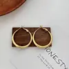 Pendientes de Aro Doble Entrelazados de Círculos, Estilo Minimalista de Nicho Europeo y Americano, Pendientes de Aro Lisos Exagerados de Moda y Alta Gama para Mujer