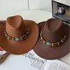 Sombrero vaquero estilo étnico para mujer, adecuado para viajar en Xizang, Xinjiang y el oeste de Sichuan, sombrero para exteriores para senderismo con ala ancha para protección solar