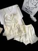 Pijama de Seda Gelada para Mulheres, Conjunto de Camisola e Shorts Puro Desejo para Meninas no Verão, Roupa de Dormir Rosa e Sexy para Mulheres