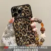 Corrente de Pendurar Estampa de Leopardo Retrô Adequada para Capa de Celular Apple 17Promax Iphone15 Silicone Pele de Cabra 16 Novo Modelo Feminino 14