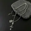 Collar con Colgante de Cruz de Perlas Redondas de Diseño Exquisito de Lujo Ligero para Mujer, Cadena para Clavícula de Estilo Nicho con un Toque de Alta Gama, Cadena de Cuello de Moda
