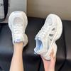 Zapatillas Chunky Huecas para Mujer Verano 2025 Malla Fina Transpirables Casuales Deportivas para Viaje Populares en Redes Sociales Zapatos Blancos