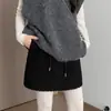 Falda Corta de Terciopelo de Peluche para Mujer en Otoño e Invierno Nueva Falda de Felpa Suelta de Cintura Alta Versátil Aspecto Adelgazante Falda de Línea A Ajustada a la Cadera
