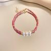 Pulsera de Punto de Perla Barroca Lujo Ligero Diseño de Nicho Personalizado Sentido de Diseño Pulsera de Moda Versátil Pulsera de Alto Grado para Mujeres