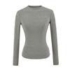 Camiseta de Manga Larga con Cuello Redondo para Chicas Atrevidas, Camiseta Básica Ajustada, Nuevo Look Adelgazante para el Otoño, Top Interior de Color Puro