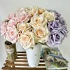 7 Rosas de Lana Estilo Europeo Auditorio de Bodas Hogar Decoración Conjunto Pequeños Manojos de Rosa Decoración Fotográfica Flores Hechas a Mano