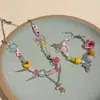 Colar de Doces Arco-Íris de Verão para Mulheres, Acessórios de Nicho, Corrente de Clavícula Trendy Doce e Legal para Meninas Populares, Joias da Moda
