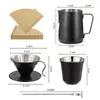 Juego de café de acero inoxidable 304 para preparación manual con taza de filtro, filtro tipo goteo, equipo de café portátil para exteriores