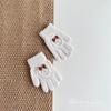Guantes de Lana de Invierno Lindos con Lazo de Encaje de Colores Dulces para Niños Bebé Versátiles Otoño e Invierno Nuevos Guantes de Dedos