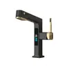 Torneira de Pia com Display Digital Retrátil Branco Leitoso Quente e Frio Totalmente em Cobre Multifuncional Cinza Grafite Torneira de Pia para Água Superior
