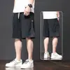 Shorts Casuales de Seda de Hielo para Hombre Verano Delgados de Marca Moderna Pantalones Holgados Verano 2024 Grises Transpirables Pantalones Cinco Puntos