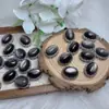 Obsidiana prateada natural retro simples caixa com furo passante acessórios de cobre DIY