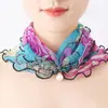 Primavera, Verano y Otoño Estilo Coreano Suéter de Malla Bufanda Pequeña para Cuello y Bufanda para Cuello Delgada Moderna Versátil Semidecorativa Bufanda de Gasa