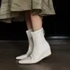 Botas Chelsea silenciosas, ultrassuaves, bico quadrado, salto grosso, salto médio, cano curto para mulheres, nova coleção da moda outono/inverno 2026