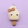 Fofo Urso Cor de Chá de Leite Série Comida e Brincadeira Sorvete Bolsa Mickey Brincos Chaveiro Pingente joias DIY Acessórios