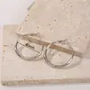 Aretes de Aro Lisos Plateados para Mujer, Círculos Geométricos de Metal, Estilo Minimalista, Aros de Moda, Diseño de Nicho, Aretes Sencillos