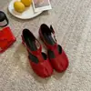 [] Sapatos de Casco de Porco Vazados para Mulheres, Bico Dividido, Casuais, Boca Rasa, Estilo Mary Jane, Sandálias com Salto Escondido, Estilo Coreano