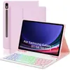 Funda Protectora con Teclado Bluetooth RGB Retroiluminado Desmontable para Samsung Tabs10Lite S11S9Fe Estuche de Cuero