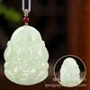 Colgante de Jade Verde Sa Rzao de Hetian, Xinjiang, con los Doce Animales del Zodiaco, con Material Mongol, Jade Amarillo, Ocho Deidades Guardianas, Soporte para Colgar