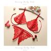 1112 lencería sexy sexy transparente de encaje de tres puntos sujetador puro deseo tanga ultrafino traje de cama provocativo