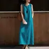 Vestido sin mangas para mujer, verano 2026, ligero, moderno, sencillo, elegante, corte holgado, vestido largo adelgazante