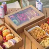 Caixas de Papel Alimentício com Janela Transparente para Assar, Embalagens para Pão e Confeitaria em Cartão Branco Espessado, Feitas Sob Medida na Fábrica de Origem