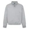 Sudadera de retazos a cuadros con cuello falso de dos piezas para hombre, marca de tendencia europea y americana, diseño de primavera y otoño, suéter tipo playera deportiva, corte holgado
