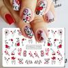 Pegatinas de uñas con marca de agua transfronterizas para el Día de San Valentín, dibujos animados, oso, globo, letra, pegatinas de uñas con marca de agua, venta al por mayor