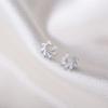 Pendientes Pequeños de Cristal de Zircón Rosa Chapados en Plata de Ley 925 Pendientes Elegantes para Mujer Estilo Cool Distintivo de Corea del Sur Joyería para la Oreja Ins