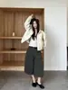 Pantalones Cropped de Trabajo Desestructurados Sueltos Estilo Old Money para Mujer T-PLATFORM Otoño 2026 Casual de Longitud Media 26007