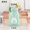 Taza de Agua de Doble Capa Antiescaldado de Conejo Lindo de Alto Valor Estético, Taza de Vidrio Portátil Aislada, Patrón Impreso para Evento de Inauguración de Exposición, Regalo