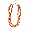 Collar Retro Asimétrico de Concha de Doble Capa con Cuentas Lujo Accesible Cadena de Clavícula Elegante de Gama Alta Collar Versátil de Nicho para Mujeres