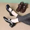 Zapatos Mary Jane de Cuero Suave Otoño 2026 para Mujer Estilo Retro de Corte Bajo con una Hebilla Tacón Bajo Zapatos de Madre Planos Cómodos