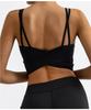 Chaleco de yoga transfronterizo de comercio exterior europeo y americano para mujer con almohadilla para el pecho, espalda hueca, color piel, deportivo y agradable para la piel, generación de cabestrillo de fitness