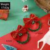 Europa e Estados Unidos transfronteiriços novo laço de árvore de Natal cor guirlanda brincos personalidade sino brincos série de Natal mulheres