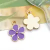 Accesorios de Pulsera Llavero Colgante de Aleación Flor de Cerezo Margarita Mezcla Caliente Transfronteriza 30 Aceite Morado