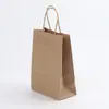 Bolsa de tote de papel kraft más vendida transfronteriza para empaque de regalos, bolsa de empaque para repostería y postres, bolsa de papel para llevar bebidas de té de leche
