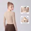 Cubierta de yoga de manga larga con escote en V pronunciado y diseño cruzado, nuevo producto de otoño e invierno, ropa exterior para ejercicio Pilates, ropa de fitness y yoga para mujer