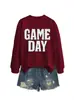 Amazon eBay site independente casual confortável versátil feminina dia de jogo poá gola redonda manga longa moletom para comércio exterior