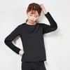 Traje de Sudoración para Mujer Cuello Redondo Sudoración Manga Larga Deportes Fitness Yoga Correr Camiseta Entrenamiento Sudoración Sudoración Sudoración Top