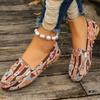 Zapatos Planos Perezosos Cubiertos de Tela de Nuevo Color Bloqueado Transfronterizos para Mujer Comercio Exterior Estilo Étnico Boca Baja Transpirables Perezosos para el Trabajo